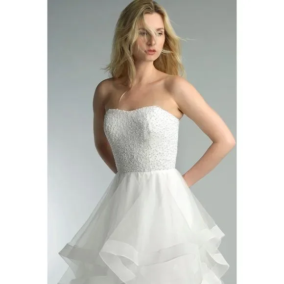 BASIX BLACK LABEL D1427L PEARL TIERED STRAPLESS GOWN US 10 $490 BASIX BLACK LABEL D1427L PEARL TIERED STRAPLESS GOWN US 10 $490